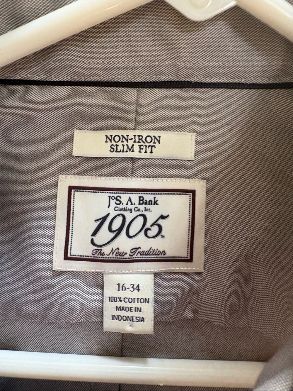 Jos. A. Bank Men's Long-Sleeve Button-Down Shirt - Light Gray - Picture 3 of 3